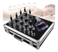 Mavdecll Set per Coppettazione Professionale, Coppette per Massaggio in Vetro da 14 Pezzi, Coppettazione Sottovuoto con Pompa, Coppettazione Cinese, Sollievo dal Dolore alla Tensione Muscolare