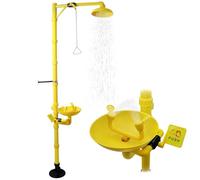 Mavdecll Stazione di Emergenza per Il Lavaggio degli Occhi, Kit di Combinazione per Il Lavaggio degli Occhi E La Doccia, Lavaocchi di Pronto Soccorso, Asta di Trazione Triangolare E Piastra di Spinta