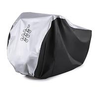 Maveek Telo Copri Bicicletta Da Esterno Per 3 Bici, in nylon resistente 190T impermeabile Telo Bici ,resistente alla polvere e ai raggi UV, per mountain bike e bici da strada (Nero & Argento)