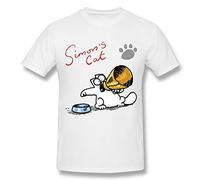 Maven Simons Cat Funny Head Maglietta nera da uomo, bianco, M