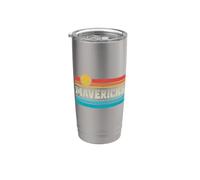 Mavericks California Retro Sunset Surf Trip I Love Surfing Bicchiere termico in acciaio inox doppia parete