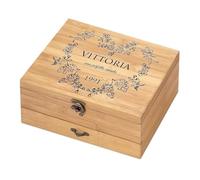 Maverton Accessori da vino La Dedica - Kit da Sommelier Personalizzato - Scatola in legno di bambù + 8 pezzi di Accessori Vino - regalo uomo - regalo di Natale - Cuore