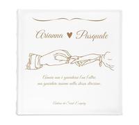 Maverton Album fotografico - incisione personalizzata - 50 fogli bianchi con tasche - album da 500 fotografie - pensiero per coppia - per anniversario di matrimonio e per le nozze - Fedina