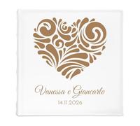 Maverton Album fotografico - incisione personalizzata - 50 fogli bianchi con tasche - album da 500 fotografie - pensiero per coppia - per anniversario di matrimonio e per le nozze - Amore