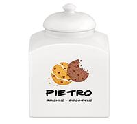 Maverton Barattolo in ceramica - stampa personalizzata - Contenitore per biscotti 3 L - organizer cucina ceramica - barattolo per merendine - pensiero originale per uomo - birichini biscottini