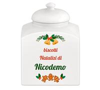 Maverton Barattolo in ceramica - stampa personalizzata - Contenitore per biscotti 3 L - organizer cucina ceramica - barattolo per merendine - pensiero originale per uomo - pan di zenzero