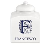 Maverton Barattolo in ceramica - stampa personalizzata - Contenitore per biscotti 3 L - organizer cucina ceramica - barattolo per merendine - pensiero originale per uomo - lettera miniata