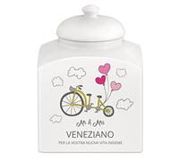 Maverton Barattolo per dolci in ceramica - stampa personalizzata - Barattolo per caramelle 3 L - protezione ermetica porta biscotti - pensiero per la coppia - tra le nuvole