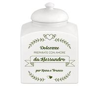 Maverton Barattolo per dolci in ceramica - stampa personalizzata - Barattolo per caramelle 3 L - protezione ermetica porta biscotti - pensiero per la coppia - con amore