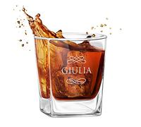 Maverton bicchiere da Whisky - 250 ml in vetro - ottimo per acqua - incisione personalizzata - ideale per bourbon e drink - idea compleanno per donna - bicchiere personalizzato - stilò