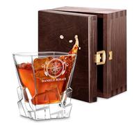 Maverton Bicchiere in vetro per whisky, ideale per alcolici e drink | Ottimo per acqua, incisione personalizzata, 250 ml, unico per l’ uomo, pensiero speciale per Lui, bussola