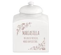 Maverton Biscottiera in ceramica - stampa personalizzata - barattolo da cucina 3 L - protezione ermetica del barattolo per dolci - pensiero speciale per la donna - dolcetti
