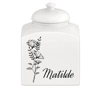 Maverton Biscottiera in ceramica - stampa personalizzata - barattolo da cucina 3 L - protezione ermetica del barattolo per dolci - pensiero speciale per la donna - papaveri rossi