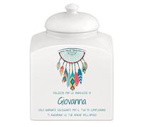 Maverton Biscottiera in ceramica - stampa personalizzata - barattolo da cucina 3 L - protezione ermetica del barattolo per dolci - pensiero speciale per la donna - acchiappasogni
