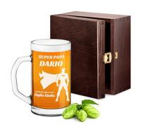 Maverton Boccale per Birra con personalizzazione - Bicchiere dalla capienza 640 ml - perfetto per ogni uomo amante della birra - Pinta in vetro per papà nonno o fidanzato - super papà