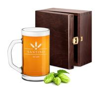 Maverton Boccale per Birra con personalizzazione - Bicchiere dalla capienza 640 ml - perfetto per ogni uomo amante della birra - Pinta in vetro per papà nonno o fidanzato - grano