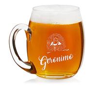 Maverton Boccale per la Birra personalizzato in vetro - H12cm x Ø8,5cm - capienza 500 ml - ottima idea regalo per il compleanno di ogni uomo amante della buona Birra - nome