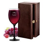 Maverton Calice da vino Onyx - incisione personalizzata - 330 ml in vetro - ideale per vino rosso e bianco - regalo di compleanno per la donna - pensiero speciale per San Valentino - stanca..?