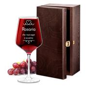 Maverton Calice da vino Rubino XL - incisione personalizzata - 530 ml - in vetro - ideale per il vino rosso e bianco - regalo di compleanno unico per la donna - pensiero speciale - sogna col cuore