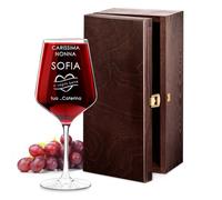 Maverton Calice da vino Rubino XL - incisione personalizzata - 530 ml - in vetro - ideale per il vino rosso e bianco - regalo di compleanno per la donna - ti voglio bene