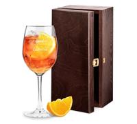 Maverton Calice per spritz aperol - Incisione laser regalo donna compleanno - In vetro 530 ml o 350 ml - Calici personalizzati con nome - Idee regalo Lei per ogni occasione speciale - Aperol Time