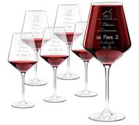 Maverton Calici da vino Avant-Garde - incisione personalizzata - 490 ml - set da 6 pezzi in vetro - ideale per vino rosso e bianco - regalo di matrimonio unico per la coppia - il Nostro posto