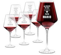 Maverton Calici da vino Avant-Garde - incisione personalizzata - 490 ml - set da 6 pezzi in vetro - ideale per vino rosso e bianco - regalo di compleanno unico per l’ uomo - Alla SALUTE!