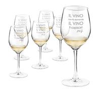 Maverton Calici da vino - incisione personalizzata - 350 ml - set da 6 pezzi in vetro - ideale per vino rosso e bianco - regalo di compleanno o matrimonio unico - per la donna - niente domande