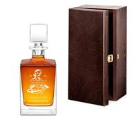 Maverton Caraffa da whisky e cognac da 0,81 L con incisione personalizzata - Decanter in vetro per whiskey - Bottiglia per compleanno o anniversario - pensiero speciale per papà - spegne la sete
