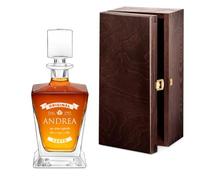 Maverton caraffa per whisky con incisione 800 ml - Decanter per whisky in vetro - Incisione personalizzata - Bottiglia per il whisky in cristallo per uomo per compleanno - Esperto
