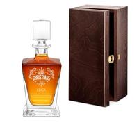 Maverton caraffa per whisky con incisione 800 ml - Decanter per whisky in vetro - Incisione personalizzata - Bottiglia per il whisky in cristallo per uomo per compleanno - Natale