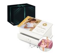Maverton Carillon portagioielli con cassetto - Foto e stampa personalizzata - Jewelkeeper portagioie musicale con ballerina - Per nascita Battesimo Comunione o compleanno bambina - Sacramento