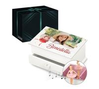 Maverton Carillon portagioielli con cassetto - Foto e stampa personalizzata - Jewelkeeper portagioie musicale con ballerina - Per nascita Battesimo Comunione o compleanno bambina - Danza