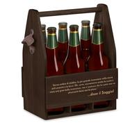 Maverton Cassetta Porta Birre in Legno - Portabottiglie Personalizzato - 6 Bottiglie Standard - Idea Regalo Uomo Compleanno - Perfetto per ogni Amante della Buona Birra