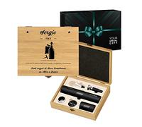 Maverton Cavatappi Elettrico per Vino + Apribottiglie Birra - Set da 6 Pezzi - Personalizzazione con Stampa - Scatola in Legno di Bambù - dimensioni 27x22x7 cm - per Lui - Età