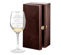 Maverton classico Calice da vino - incisione personalizzata - 350 ml in vetro - ideale per vino rosso e bianco - regalo di compleanno o matrimonio unico - per la donna - Art Decò