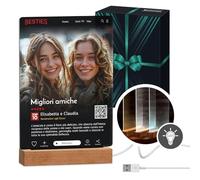 Maverton Cornice LED luminosa con supporto in legno - Quadro in vetro acrilico personalizzato con collage di foto - Lampada con foto per uomo per il compleanno - 21x32x4,5cm -Netflix