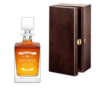 Maverton Decanter per whiskey e bourbon da 810 ml - incisione personalizzata - Caraffa vetro per whisky - Bottiglia per festa del papà o compleanno - pensiero speciale per uomo - original taste