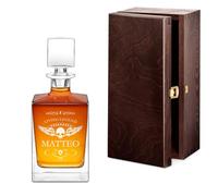 Maverton Decanter per whiskey e bourbon da 810 ml - incisione personalizzata - Caraffa vetro per whisky - Bottiglia per festa del papà o compleanno - pensiero speciale per uomo - living legend