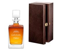 Maverton Decanter per whisky in vetro 810 ml - incisione personalizzata - Caraffa in vetro con tappo - Bottiglia per whisky e rum - pensiero originale per donna - per compleanno - Nome