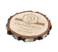 Maverton Disco di Legno Grezzo con Corteccia Decorativa | Personalizzato con Incisione Laser, diametro 16-22 cm, spessore 1,5-2,5 cm, Betulla con Corteccia, per Lui, Rombo