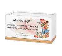 Maverton Fioriera in ceramica - dimensioni 25,7 x 13,5 x 14cm - stampa personalizzata - vassoio sottovaso - vaso per fiori rettangolare - pensiero originale per donna - l’arte dell’insegnare