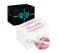 Maverton Jewelkeeper Carillon portagioie - con Stampa Personalizzata - Carillon portagioielli Musicale con Ballerina - per Battesimo o Prima Comunione Bambina - Compleanno - Ornamento