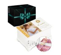 Maverton Jewelkeeper Carillon portagioie - con Stampa Personalizzata - Carillon portagioielli Musicale con Ballerina - per Battesimo o Prima Comunione Bambina - Compleanno - Sacramento