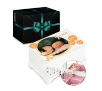 Maverton Jewelkeeper carillon portagioie - Con stampa personalizzata - Carillon portagioielli musicale con ballerina - per Battesimo o Prima Comunione bambina - Compleanno - Giraffa