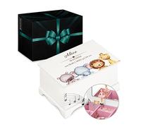 Maverton Jewelkeeper Carillon portagioie - con Stampa Personalizzata - Carillon portagioielli Musicale con Ballerina - per Battesimo o Prima Comunione Bambina - Compleanno - Animali
