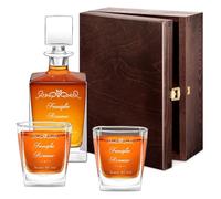 Maverton kit Caraffa con 2/4/ 6 bicchieri per whisky - Decanter con incisione personalizzata - da 810 ml per anniversario o nozze - Bottiglia da whisky in vetro - pensiero per coppia - casa
