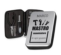 Maverton Kit di Attrezzi Compatto - Personalizzazione Stampata a Colori - Mini - Cassetta Attrezzi - Tascabile - Dimensioni 16 x 11 cm - regalo uomo - Mastro