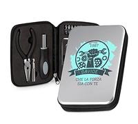 Maverton Kit di Attrezzi Compatto - Personalizzazione Stampata a Colori - Mini - Cassetta Attrezzi - Tascabile - Dimensioni 16 x 11 cm - regalo uomo - Ingranaggi