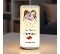 Maverton Lampada Personalizzata Led, Luce Notturna Idee Regalo Donna | Compleanno, Lampada Camera da Letto 6 Colori Anello Touch, Per Mamma Coppia Anniversario Matrimonio Sposi